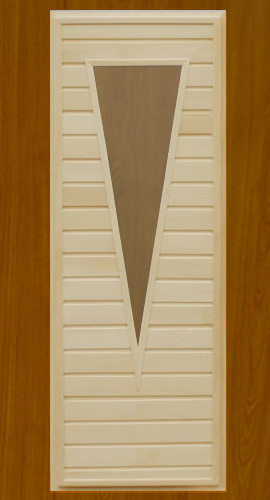 Дверь для сауны деревянная с остеклением